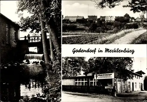 Ak Godendorf in Mecklenburg, Teilansicht, Kinderferienlager, Wehr