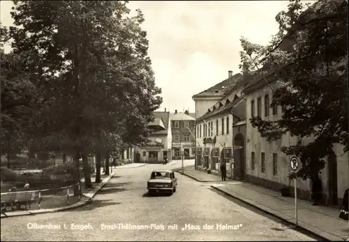 Ak Olbernhau im Erzgebirge, Ernst-Thälmann-Platz, Haus der Heimat