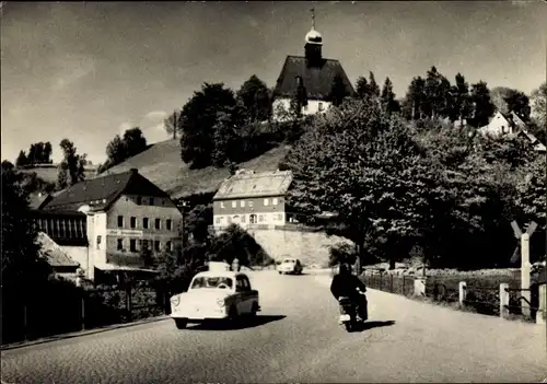 Ak Oberneuschönberg Olbernhau im Erzgebirge, Stadtpartie