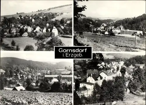 Ak Gornsdorf im Erzgebirge, Panorama, Teilansichten