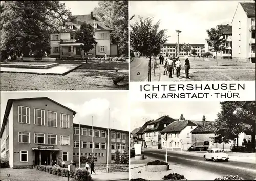 Ak Ichtershausen in Thüringen, Rathaus, Rudolf-Teichmüller-Oberschule, Karl-Liebknecht-Straße