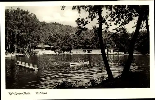 Ak Königsee in Thüringen, Partie am Waldsee, Bootsfahrt