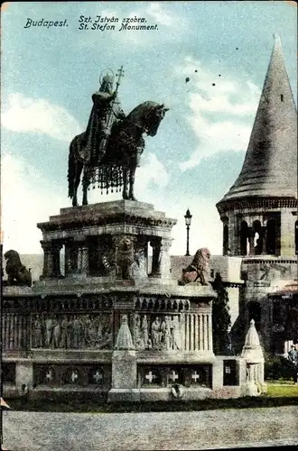 Ak Budapest Ungarn, St. Stefan Monument