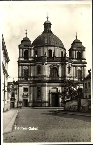 Ak Jablonné v Podještědí Deutsch Gabel Region Reichenberg, Kirche