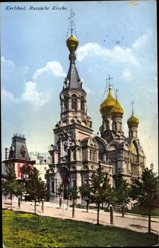 Ak Karlovy Vary Karlsbad Stadt, Russische Kirche