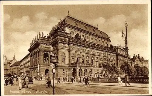 Ak Praha Prag Tschechien, Narodni divadlo, National-Theater