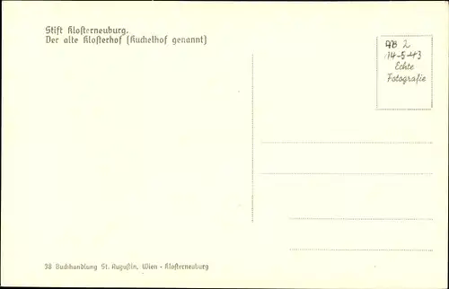 Ak Klosterneuburg Niederösterreich, alter Klosterhof, Kuchelhof genannt