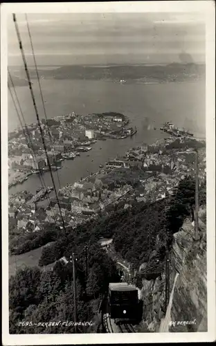 Ak Bergen Norwegen, Fløibanen, Bergbahn, Ort