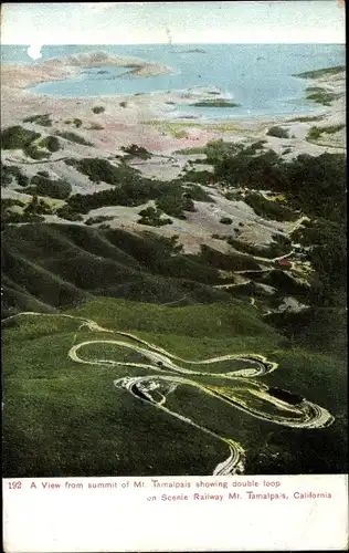 Ak Marin County Kalifornien, View from Mount Tamalpais, Railway