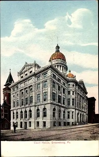 Ak Greensburg Pennsylvania USA, Court House, Gerichtsgebäude