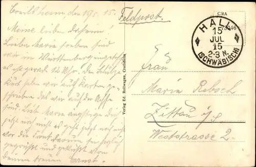 Ak Crailsheim in Württemberg, Partie beim Schloss