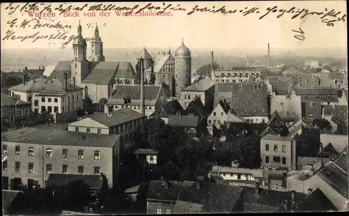 Ak Wurzen in Sachsen, Blick von der Kirche auf die Stadt