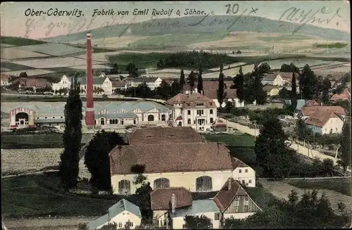Ak Oberoderwitz Oderwitz in der Oberlausitz, Fabrik von Emil Rudolf & Söhne