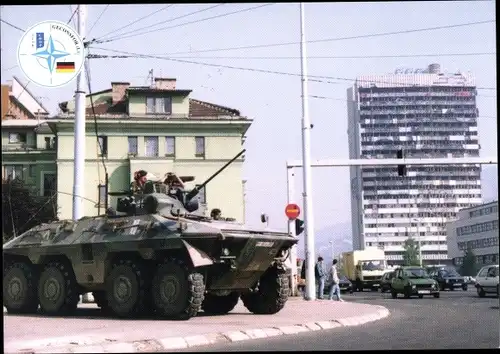 Ak Deutsche Bundeswehr, Panzer, Neugieriger Luchs, Geconsfor, Feldpostamt Rajlovac