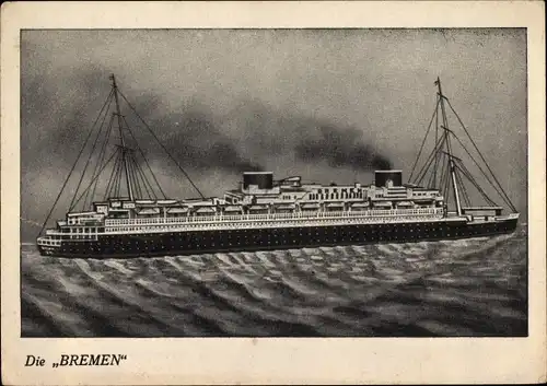 Künstler Ak Modellschiff Bremen, Norddeutscher Lloyd, Dampfer
