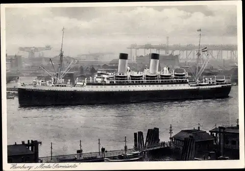 Ak HSDG Schiff Monte Sarmiento im Hamburger Hafen