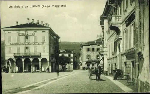 Ak Luino Lago Maggiore Lombardia, Platz, Ancora & Belvedere