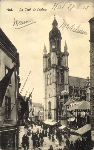Ak Hal Flämisch Brabant Flandern, La Tour de l'église