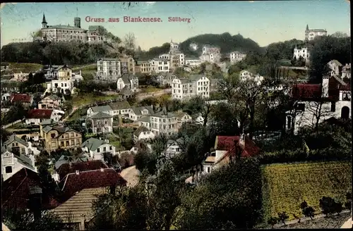 Ak Hamburg Altona Blankenese, Totalansicht vom Ort, Vogelschau, Süllberg, Hotel