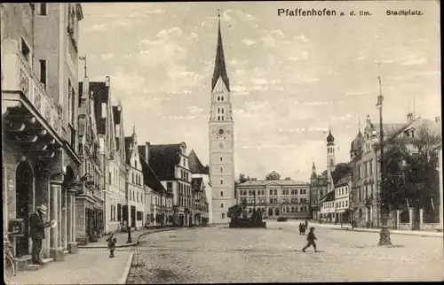 Ak Pfaffenhofen an der Ilm Oberbayern, Stadtplatz
