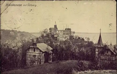 Ak Hamburg Blankenese, Gesamtansicht mit Süllberg, Elbpanorama