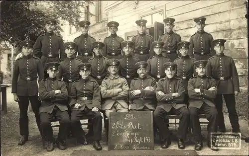 Foto Ak Deutsche Soldaten in Uniformen, Gruppenbild, 2. Ers. Bat.