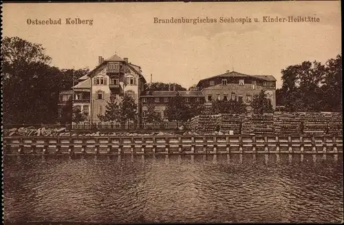 Ak Kołobrzeg Kolberg Pommern, Brandenburgisches Seehospiz und Kinder-Heilstätte