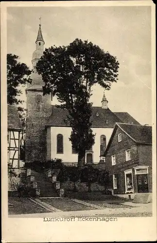 Ak Eckenhagen im Oberbergischen Kreis, Ortsansicht, Kirche