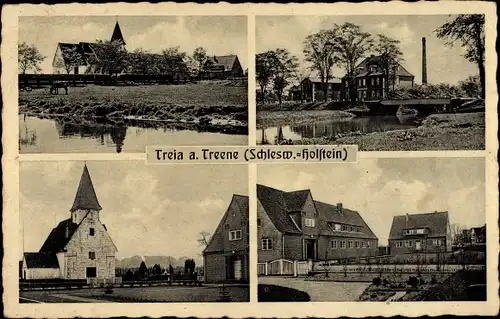 Ak Treia Schleswig Holstein, Blick auf Häuser, Kirche