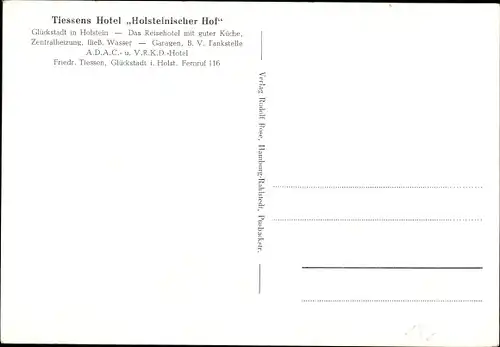 Ak Glückstadt an der Elbe, Hotel Holsteinischer Hof