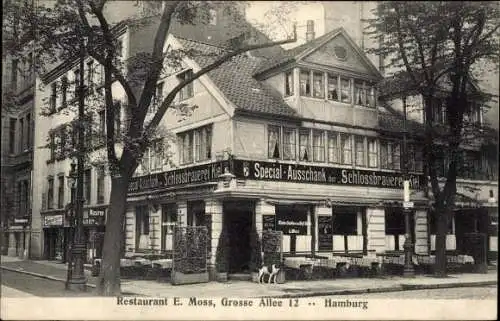 Ak Hamburg, Restaurant E. Moss, Große Allee 12