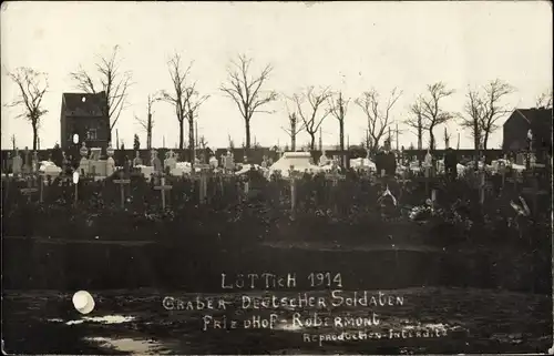 Foto Ak Liège Lüttich Wallonien, Soldatenfriedhof, 1914