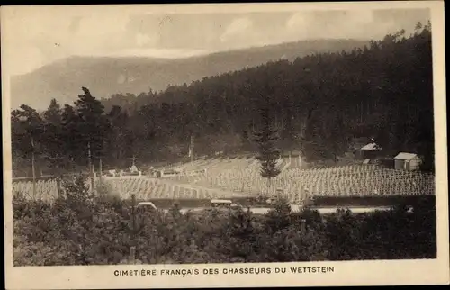 Ak Orbey Urbeis Elsass Haut Rhin, Col du Wettstein, Nécropole nationale, Cimetiere Francais