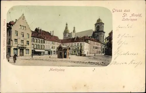 Ak St. Avold Lothringen Moselle, Marktplatz