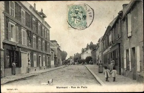 Ak Mormant Seine et Marne, Rue de Paris