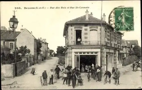 Ak Bezons Val d'Oise, Rue des Bois, Rue Saint Germain