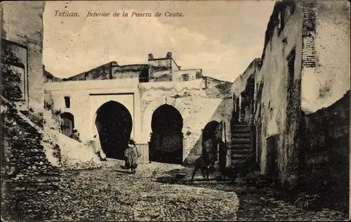 Ak Tetuan Tétouan Marokko, Interior de la Puerta de Ceuta
