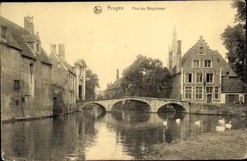 Ak Bruges Brügge Flandern Westflandern, Pont du Béguinage