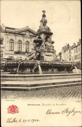 Ak Bruxelles Brüssel, Monument de Brouckere