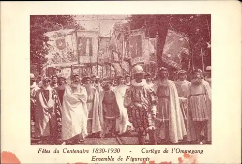 Ak Antwerpen Flandern, Cortege de Ommegang, Ensemble de Figurants