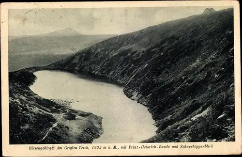 Ak Karpacz Krummhübel Riesengebirge Schlesien, Wielki Staw, Großer Teich, Prinz Heinrich Baude