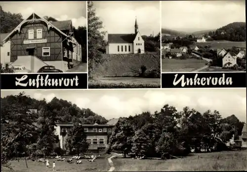 Ak Unkeroda Gerstungen Thüringen, Kirche, Teilansicht, Waldfrieden