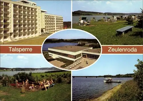 Ak Zeulenroda Thüringen, FDGB Erholungsheim, Strandbad, Fähre