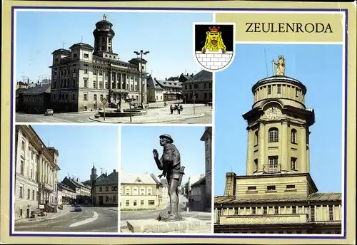 Ak Zeulenroda Thüringen, Rathaus, Karl-Marx-Platz, Karpfenpfeifer