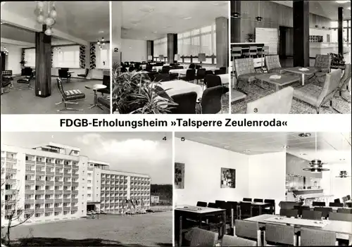 Ak Zeulenroda Thüringen, FDGB Erholungsobjekt Talsperre, Empfang, Restaurant Stadt Zeulenroda