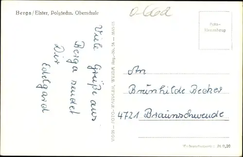 Ak Berga an der Elster Thüringen, Polytechn. Oberschule