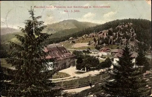 Ak Seebrugg Schluchsee im Schwarzwald, Gasthof und Pension zur Seebrugg