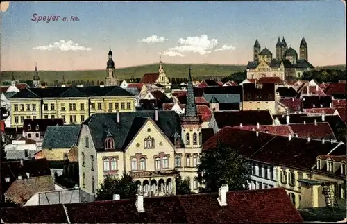 Ak Speyer am Rhein, Teilansicht