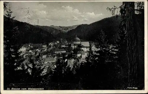 Ak Sankt Blasien im Schwarzwald, Blick vom Weissenstein, Ortsansicht