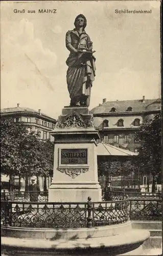 Ak Mainz am Rhein, Schillerdenkmal